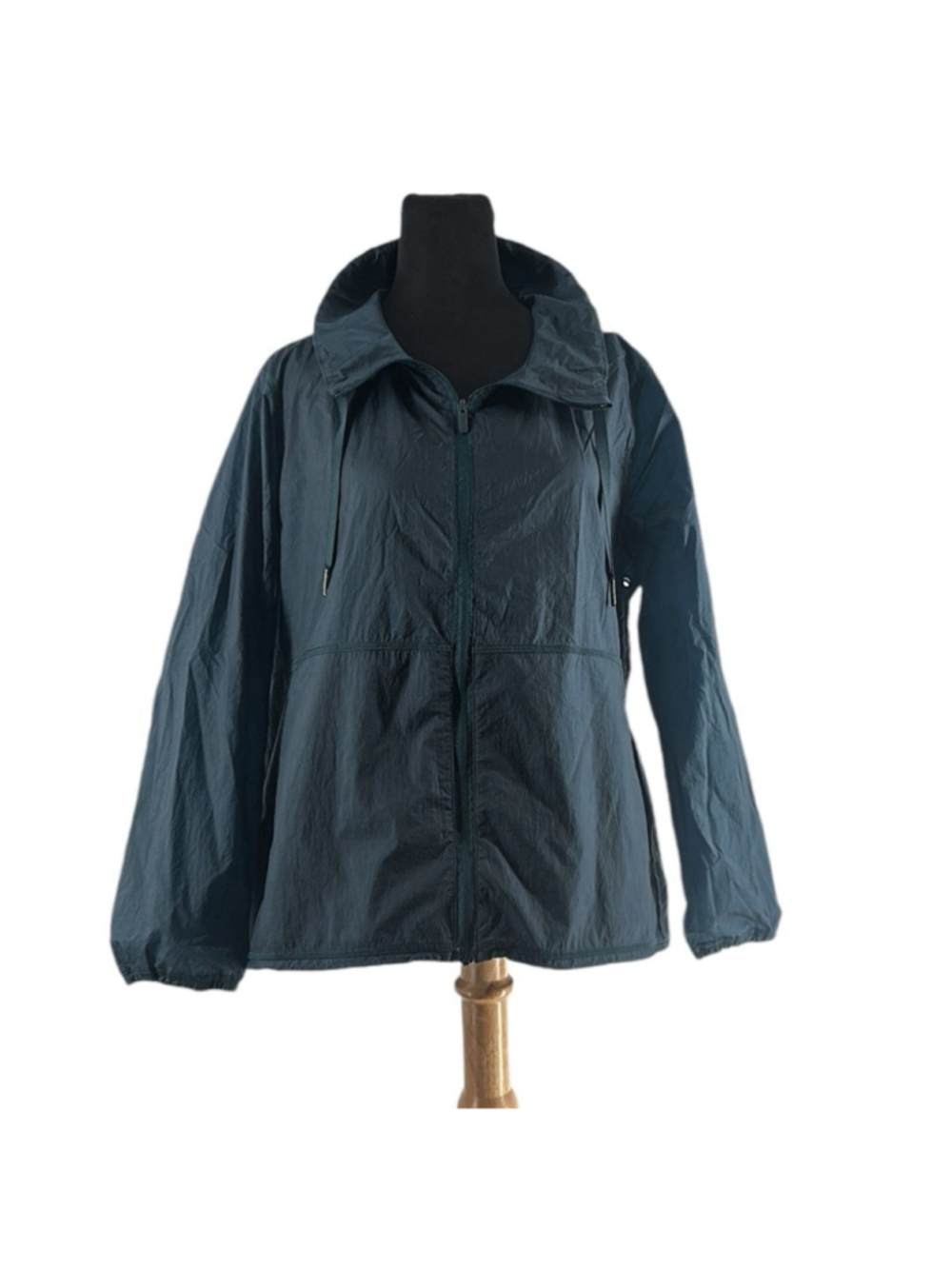 Lululemon wind breaker packable blue green running outdoors sz 6